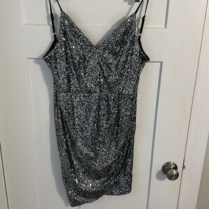 Crystal Sky Sexy Sequin Mini Dress Sz L